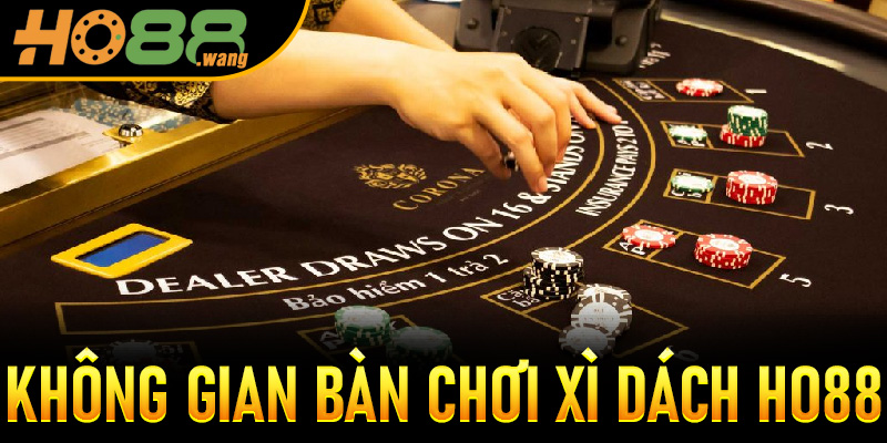 Không gian bàn chơi Xì Dách Ho88 sống động